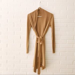 Knit Ribbed Long Duster Cardigan XS